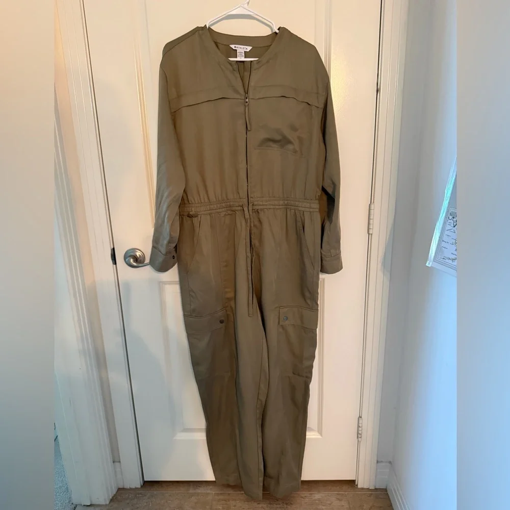 Athleta Olive Green Celestial Jumpsuit - Picture 3 of 8